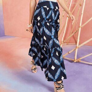 NWOT ULLA JOHNSON Eiko Midi Skirt in Indigo XS $395